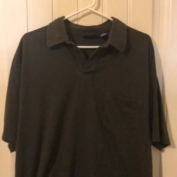 Towncraft Collared Buttoned Down Short Sleeve Olive Green Polo Top Size Large - Picture 2 of 4